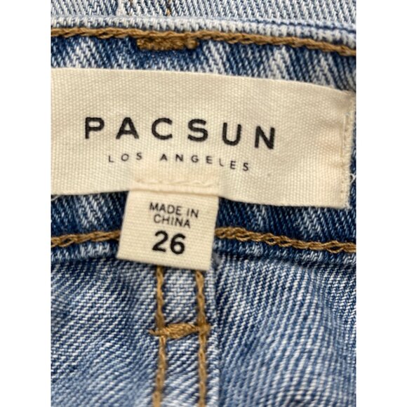 PacSun Women White Side Striped Denim Mini Skirt Size 26 - Picture 8 of 8